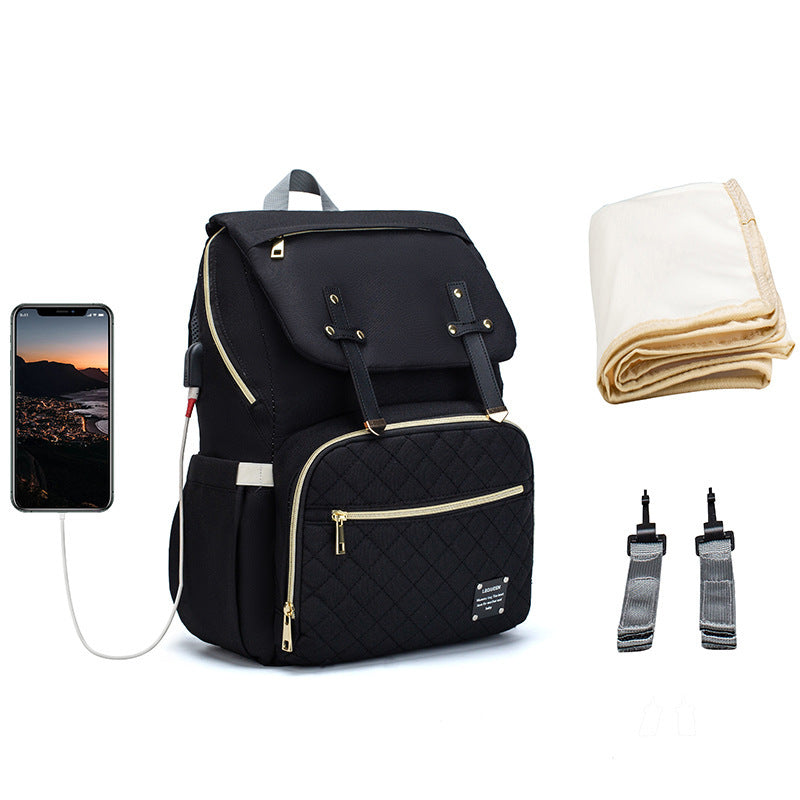 MimiiMe- LEQUEEN Multifunktionaler Mommy Rucksack mit Ladefunktion