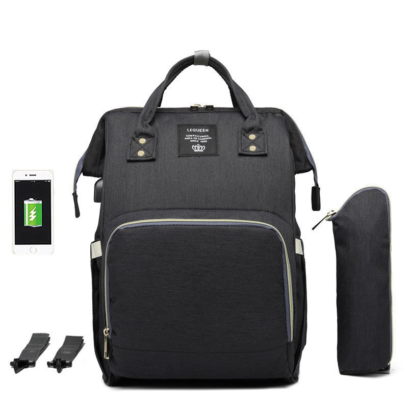 MimiiMe- LEQUEEN Multifunktionaler Mommy Rucksack mit Ladefunktion
