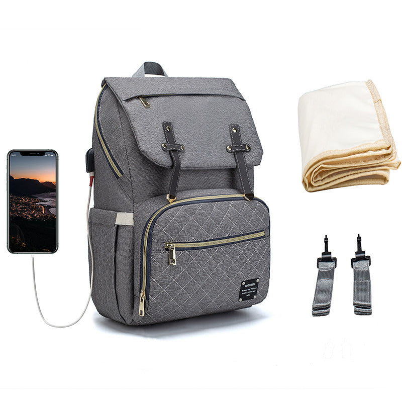 MimiiMe- LEQUEEN Multifunktionaler Mommy Rucksack mit Ladefunktion