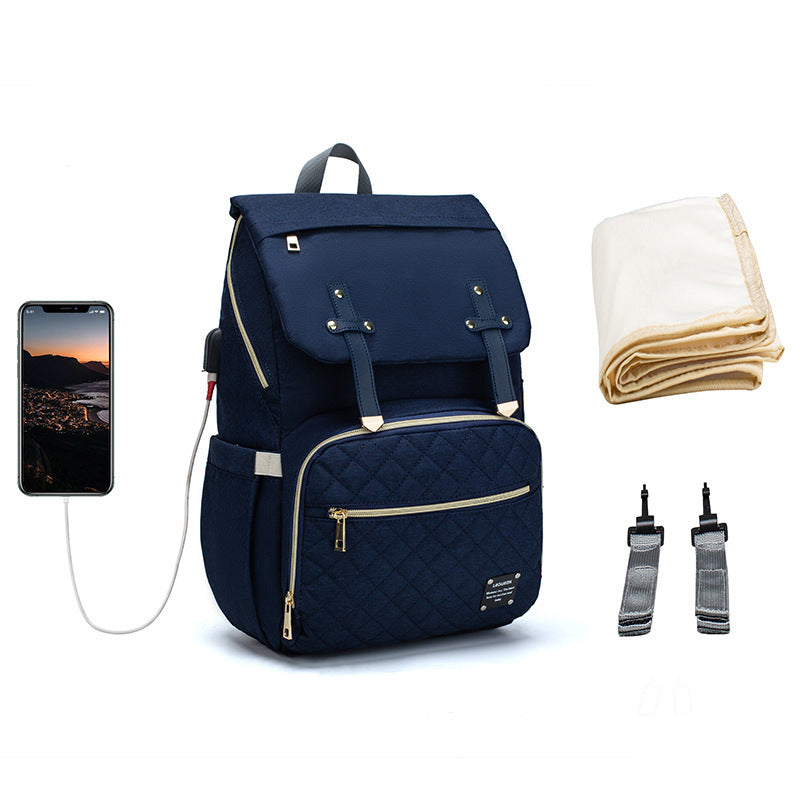 MimiiMe- LEQUEEN Multifunktionaler Mommy Rucksack mit Ladefunktion
