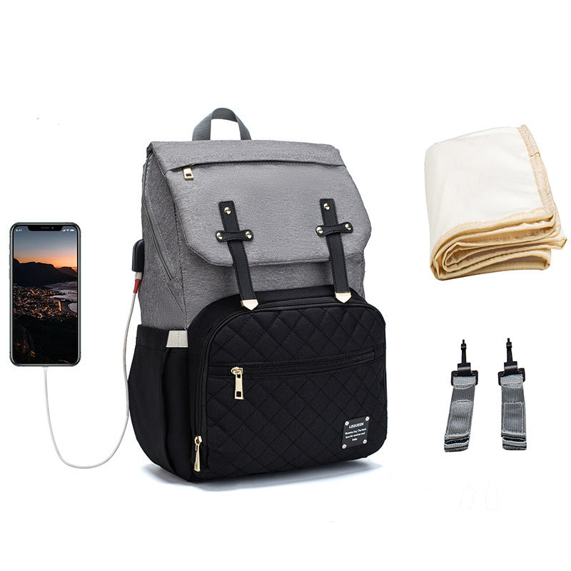 MimiiMe- LEQUEEN Multifunktionaler Mommy Rucksack mit Ladefunktion