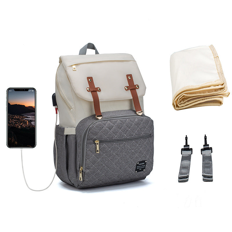 MimiiMe- LEQUEEN Multifunktionaler Mommy Rucksack mit Ladefunktion