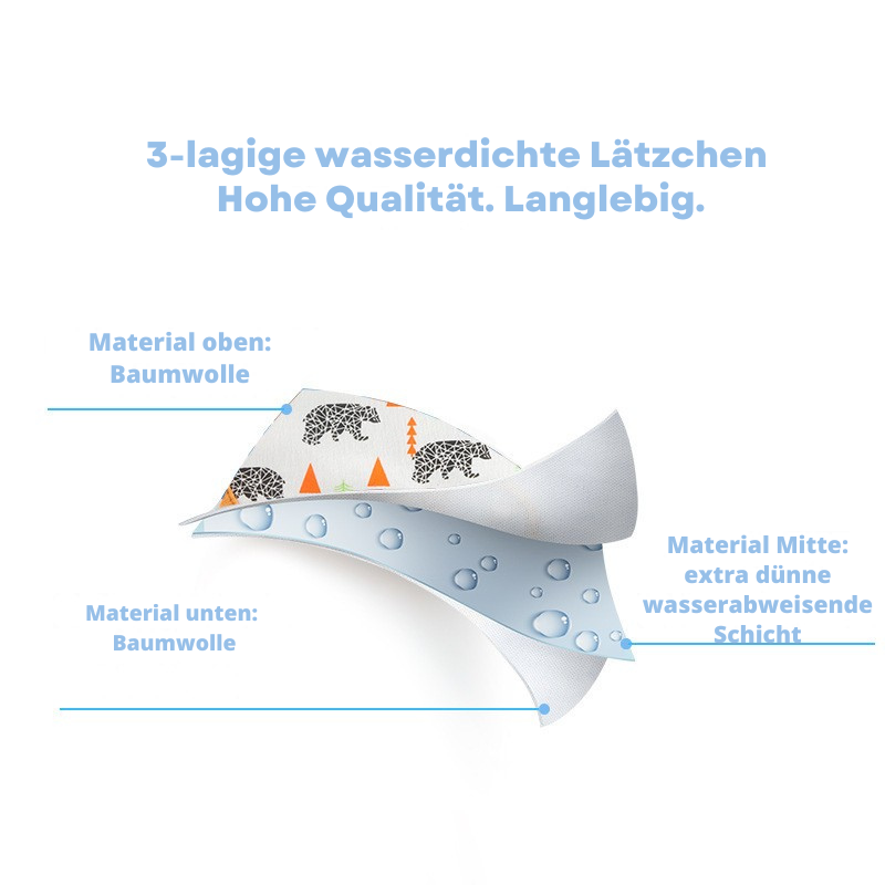 MimiiMe- Wasserabweisender Babylatz mit Motiv - 3er Set