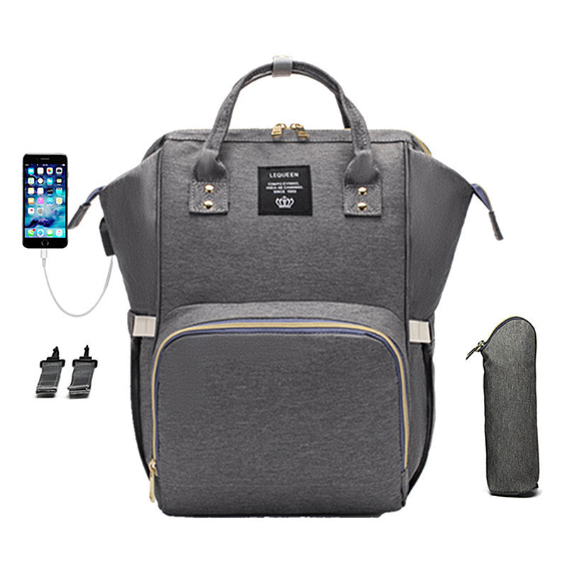 MimiiMe- LEQUEEN Multifunktionaler Mommy Rucksack mit Ladefunktion