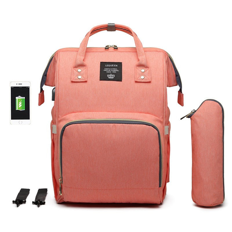 MimiiMe- LEQUEEN Multifunktionaler Mommy Rucksack mit Ladefunktion